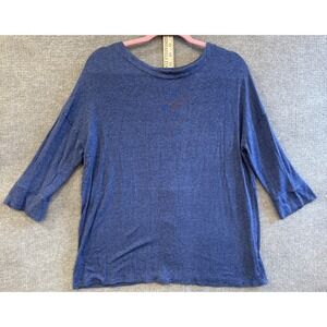 J.Jill Wearever Collection Womens Tunic Top Medium Blue Long Sleeve Oversized